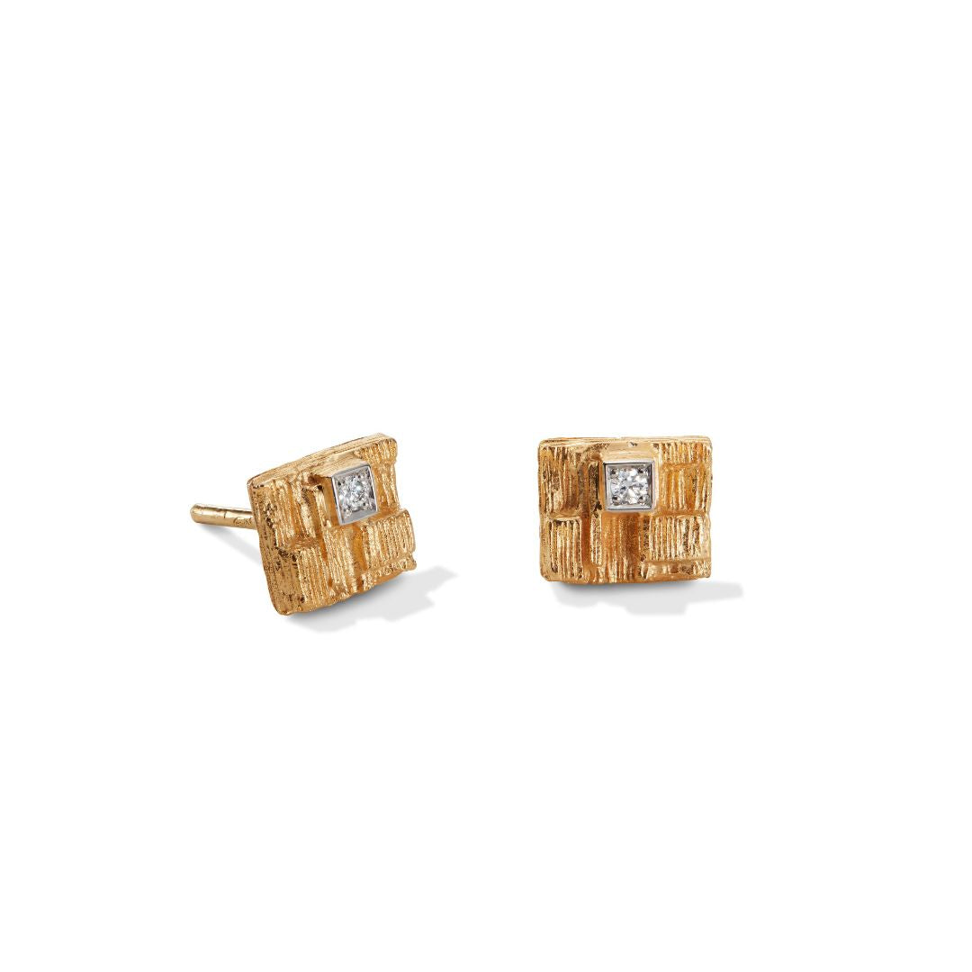 Kalevala Thai Earrings, Yellow Gold, Art by Kalevala