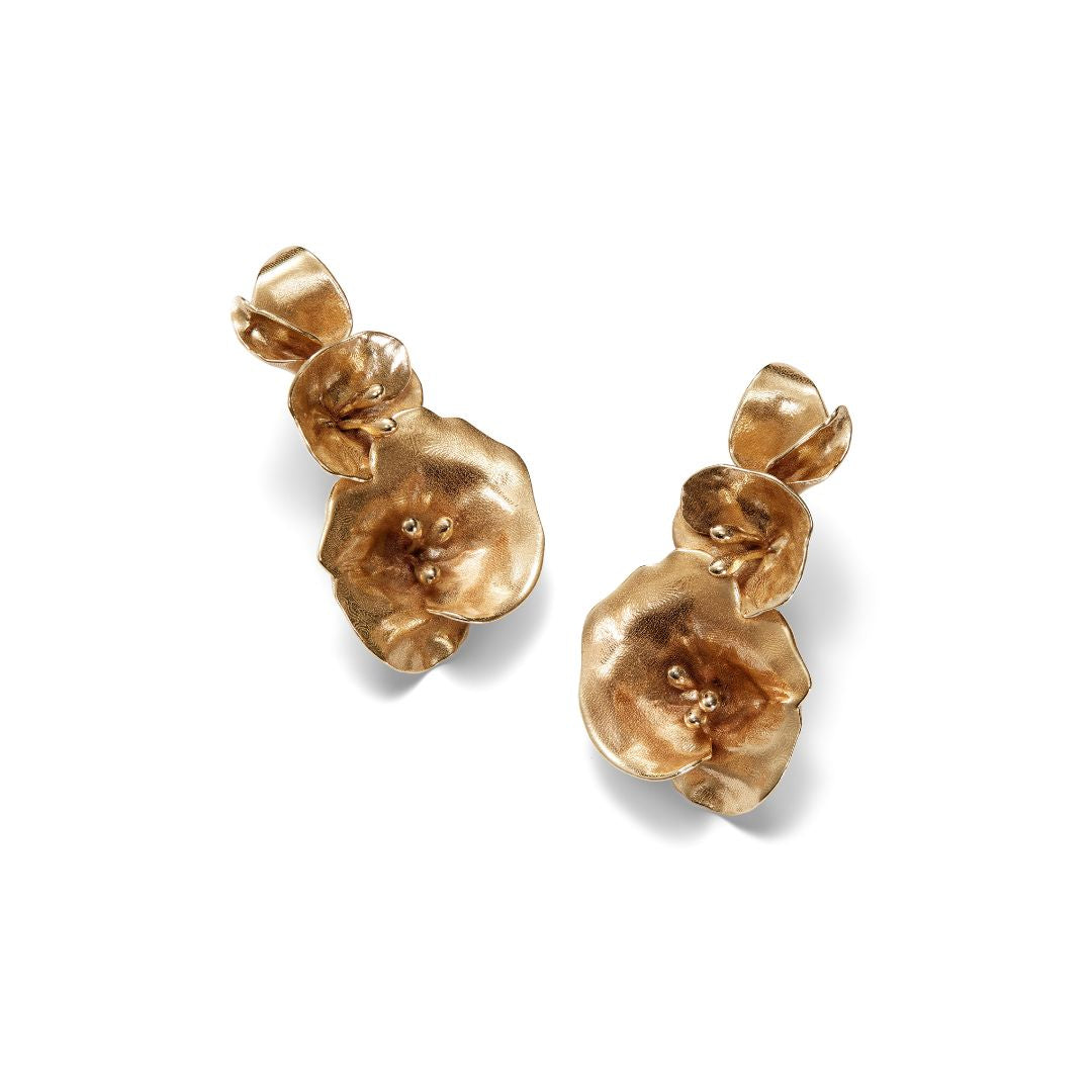 Kalevala Summer Night Rose, large earrings, bronze