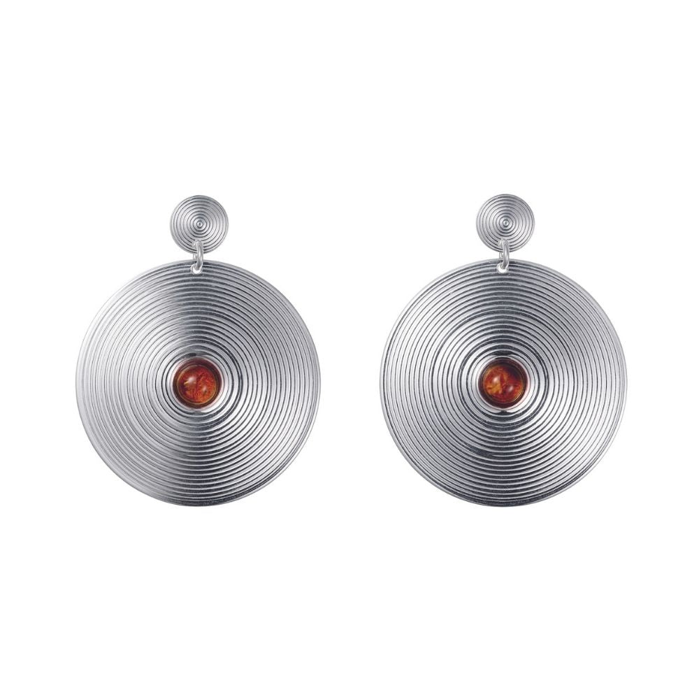 Kalevala Kosmos earrings, silver and sea amber, Kalevala Modern