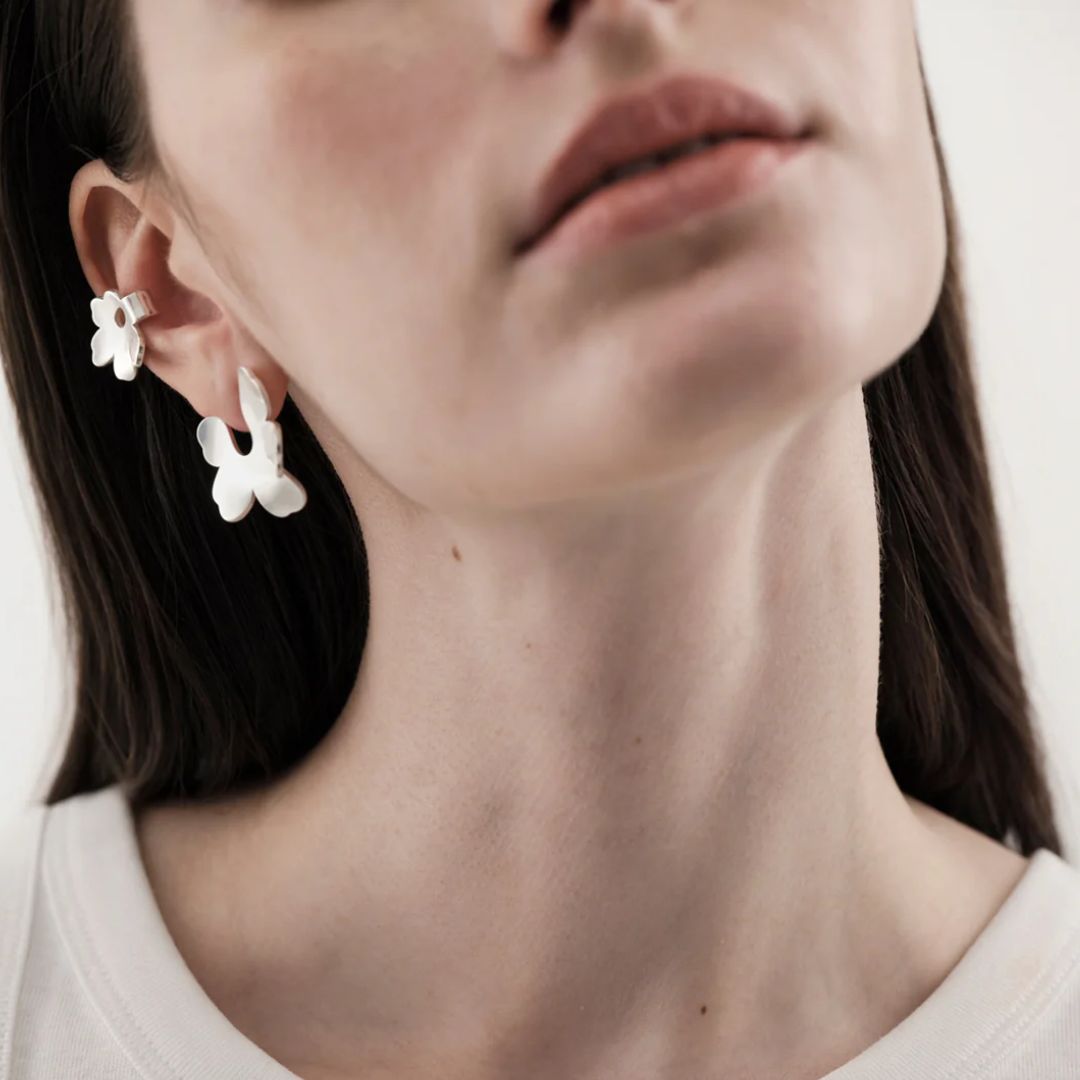 Kalevala x Marimekko Unikko Small Earrings, Silver