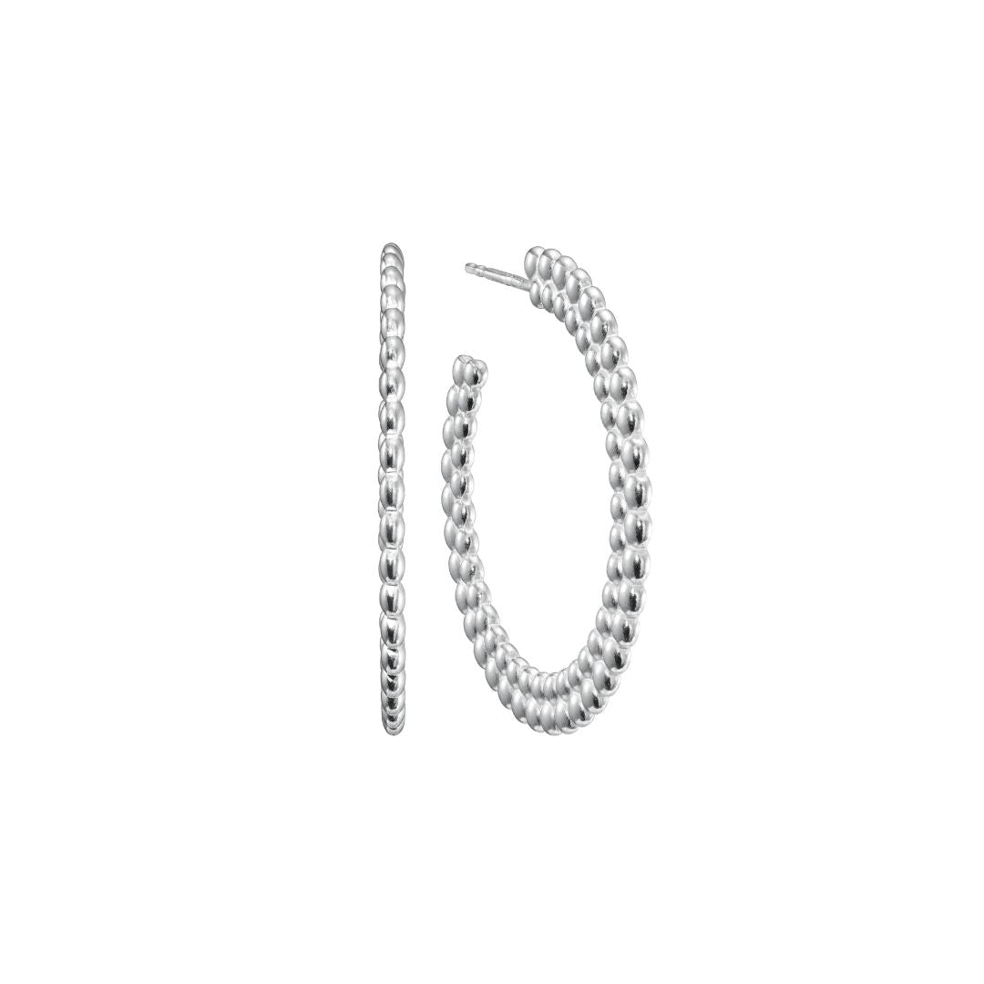 Kalevala Circle of Light Hoop Earrings, Large, Silver, Kalevala Modern, 2669484T